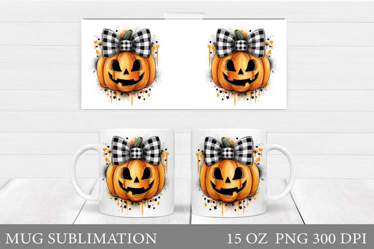 Halloween Mug Sublimation. Halloween Pumpkin Mug Design
