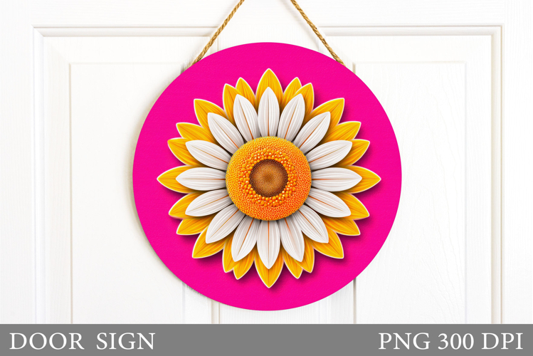 Flower Door Sign Sublimation. Floral Door Sign Design