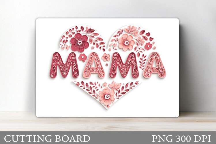 Mother's Day Cutting Board. Floral Cutting Board Sublimation example image 1