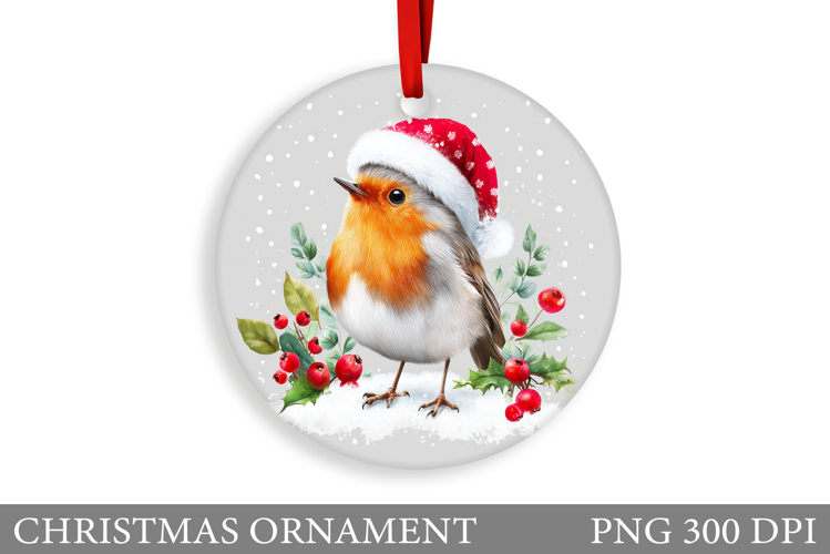 Bird Christmas Ornament Design. Christmas Sublimation
