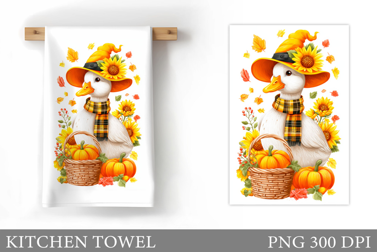 Fall Goose Kitchen Towel. Fall Kitchen Towel Sublimation
