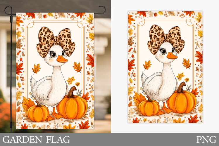 Fall Goose Garden Flag Design. Fall Garden Flag Sublimation