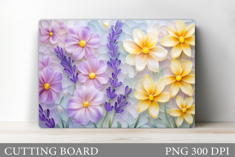 Floral Cutting Board Design. Flowers Cutting Board example image 1