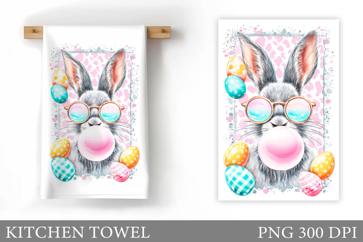 Easter Bunny Kitchen Towel. Bunny Kitchen Towel Sublimation
