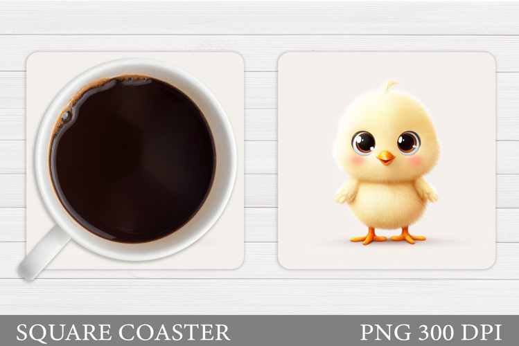 Cute Chick Coaster Design. Chick Coaster Sublimation