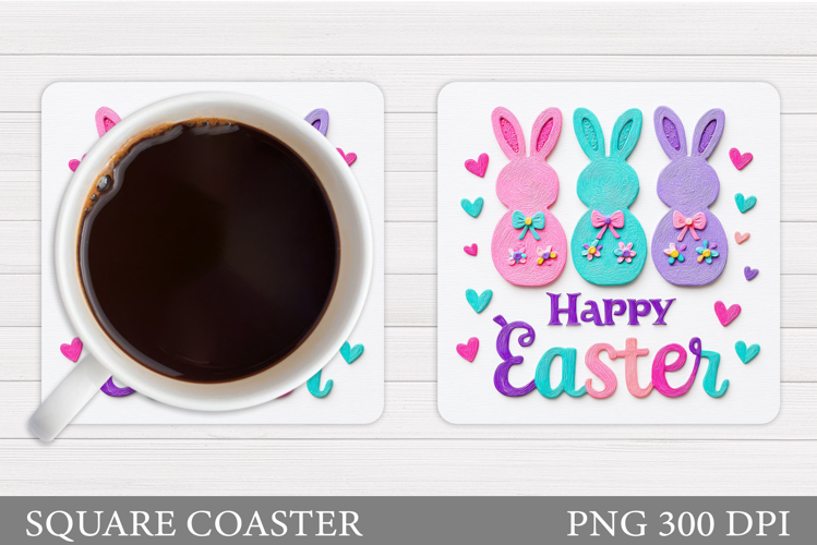 Easter Bunny Coaster Design. Easter Coaster Sublimation