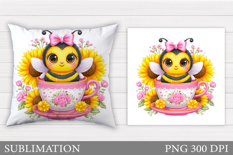 Cute Bee Pillow Design. Cute Bee Sublimation