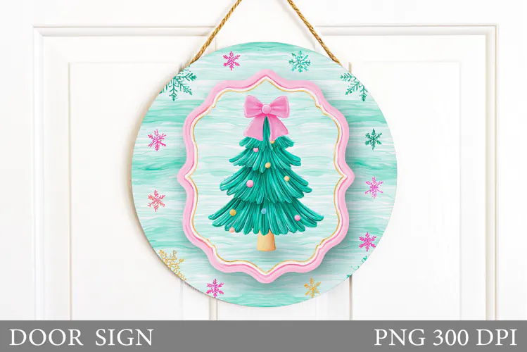 Christmas Tree Door Sign. Christmas Door Sign Design