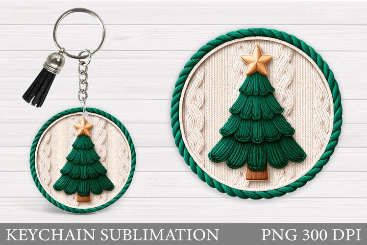 Christmas Tree Keychain. Christmas Keychain Sublimation example image 1