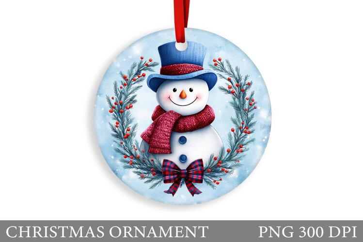 Snowman Christmas Ornament. Christmas Ornament Sublimation example image 1