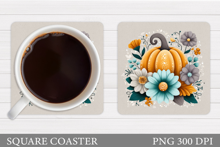 Pumpkin Coaster Design. Fall Coaster Sublimation