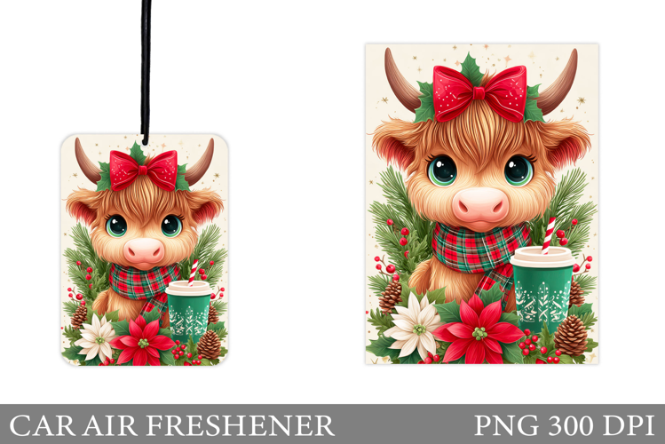 Christmas Cow Car Air Freshener. Christmas Car Air Freshener