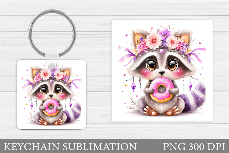 Valentines Raccoon Keychain. Valentines Keychain Design