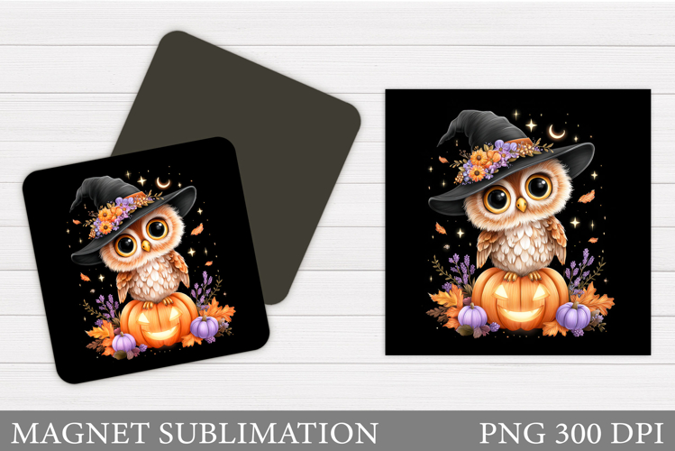 Halloween Owl Magnet Design. Halloween Magnet Sublimation
