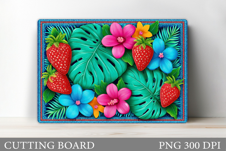Strawberry Cutting Board. Berry Kitchen Cutting Board