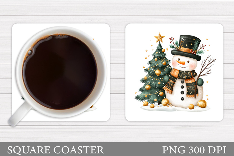 Cute Snowman Coaster Design. Christmas Coaster Sublimation