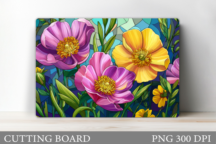 Flowers Cutting Board Sublimation. Wildflowers Cutting Board