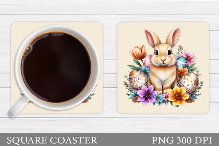 Easter Bunny Coaster Design. Easter Coaster Sublimation