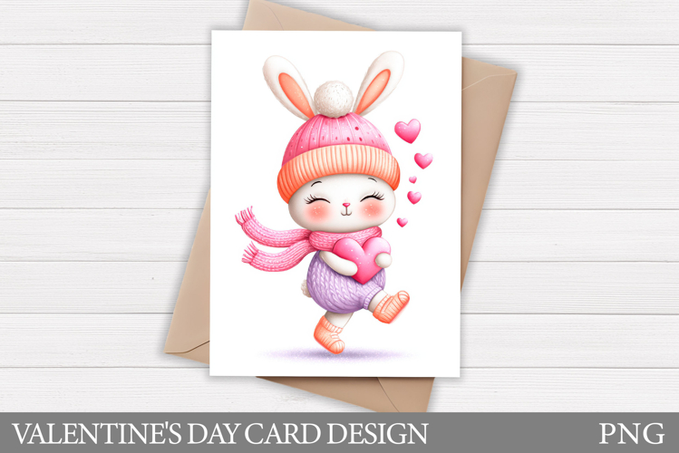 Valentines Bunny Card Printable. Valentines Card Design