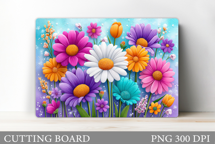 Wildflowers Cutting Board. Flowers Cutting Board Sublimation