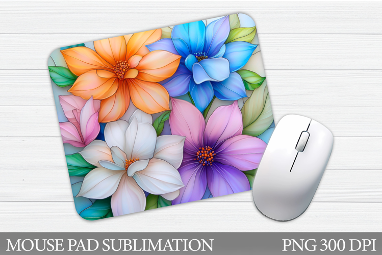 Flowers Mouse Pad Sublimation. Floral Mouse Pad Design