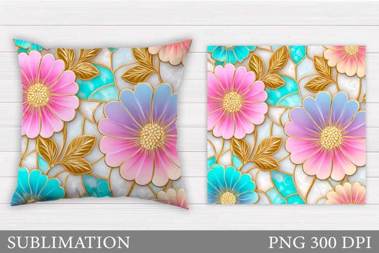 Flowers Pillow Design. Floral Pillow Sublimation