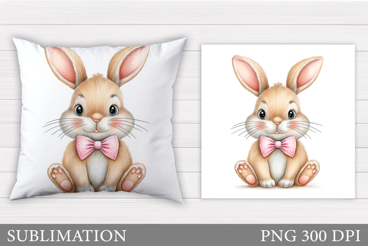Cute Bunny Pillow Design. Cute Bunny Sublimation