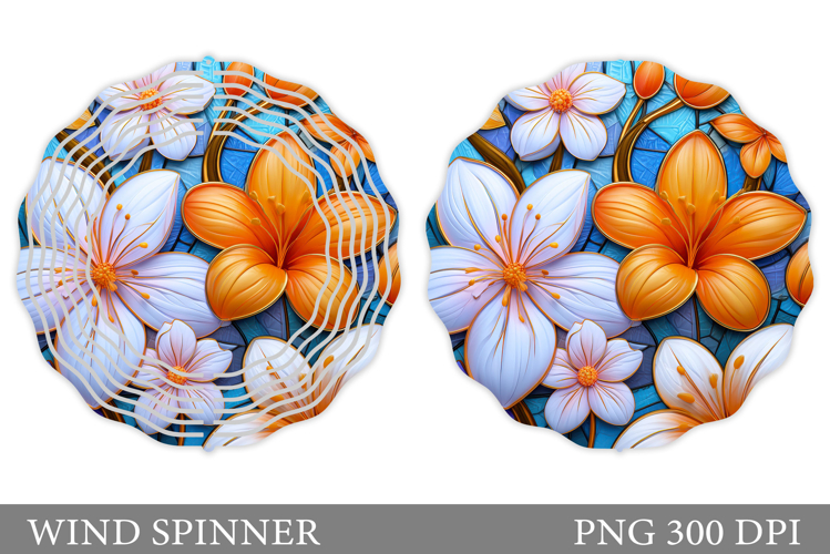 Floral Wind Spinner Sublimation. Flowers Wind Spinner Design