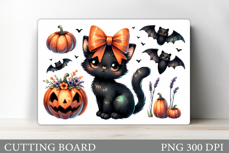 Halloween Cat Cutting Board. Halloween Cutting Board