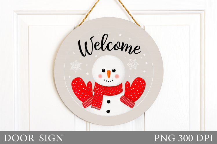Christmas Snowman Door Sign. Christmas Door Sign Design