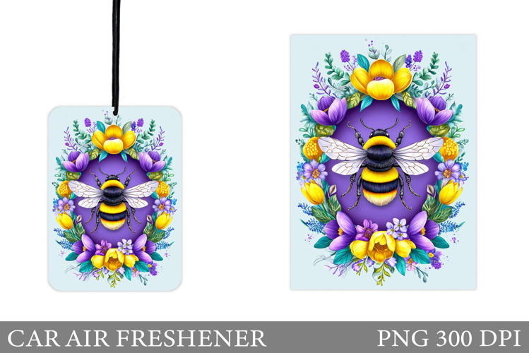 Bee Car Air Freshener Design. Bee Sublimation