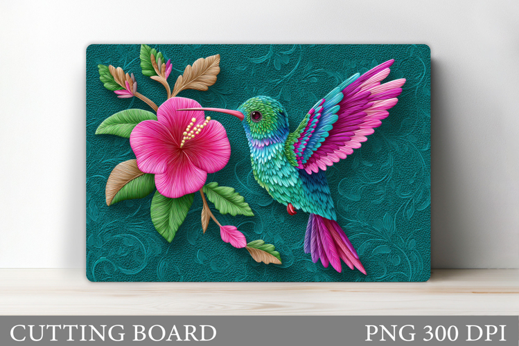 Hummingbird Cutting Board. Flowers Kitchen Cutting Board