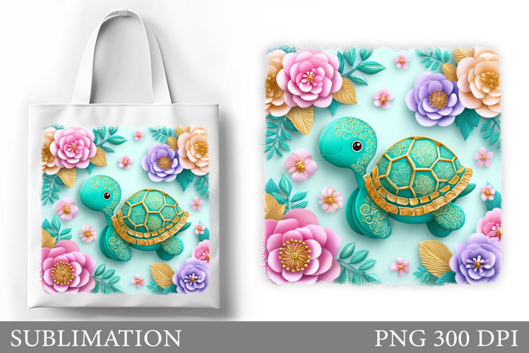Sea Turtle Tote Bag Sublimation. Turtle Sublimation