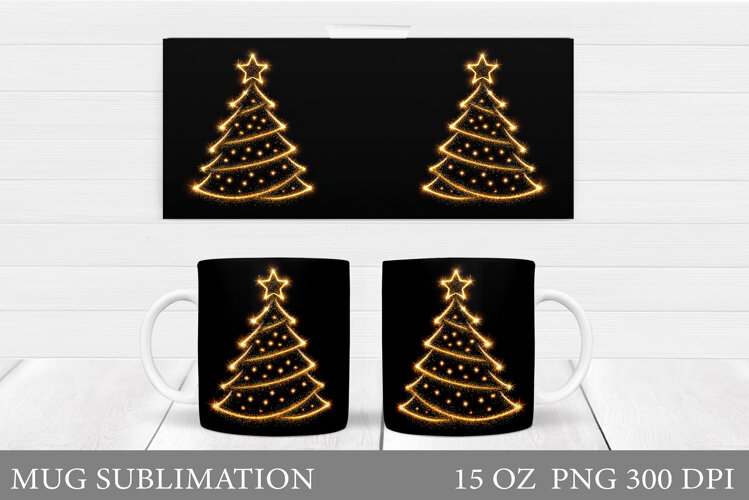 Christmas Tree Mug Design. Christmas Tree Mug Sublimation example image 1