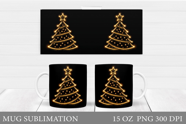 Christmas Tree Mug Design. Christmas Tree Mug Sublimation