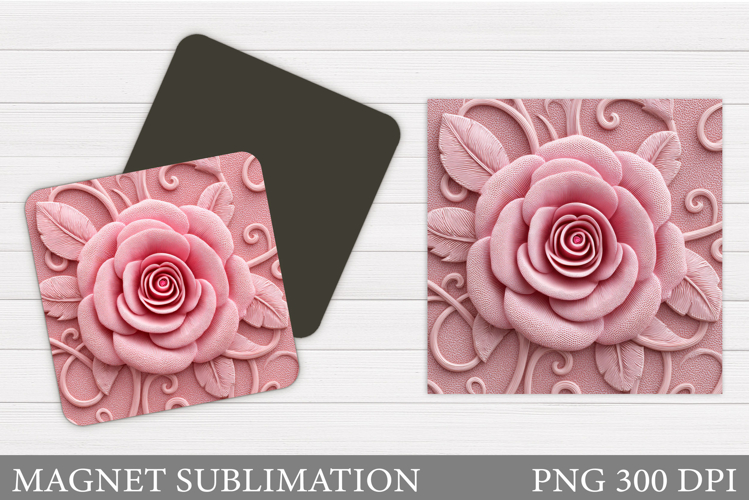 Roses Magnet Sublimation. Flowers Magnet Design