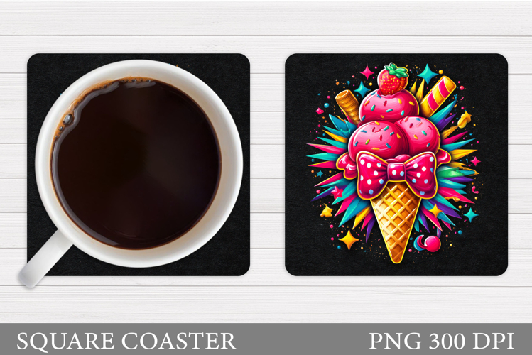 Ice Cream Coaster Design. Summer Coaster Sublimation