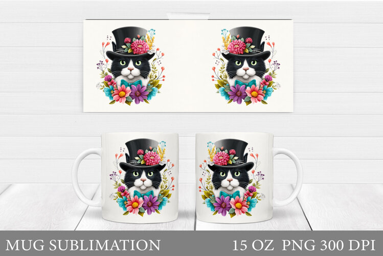 Cute Cat Mug Design. Cute Cat Sublimation example image 1