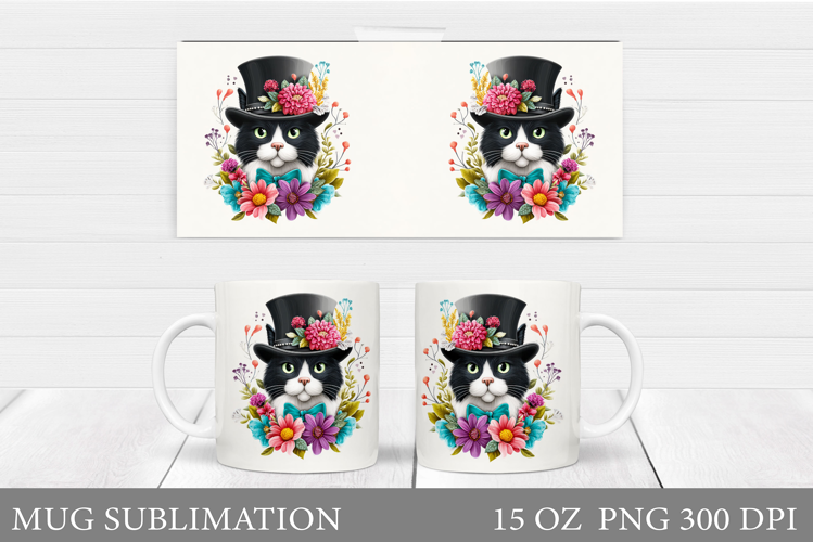 Cute Cat Mug Design. Cute Cat Sublimation