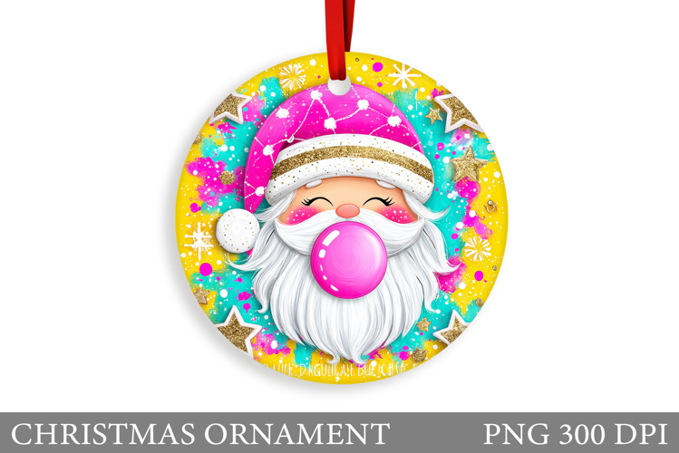 Cute Santa Claus Christmas Ornament. Santa Claus Sublimation