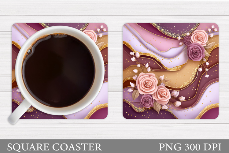 Roses Coaster Design. Rose Coaster Sublimation