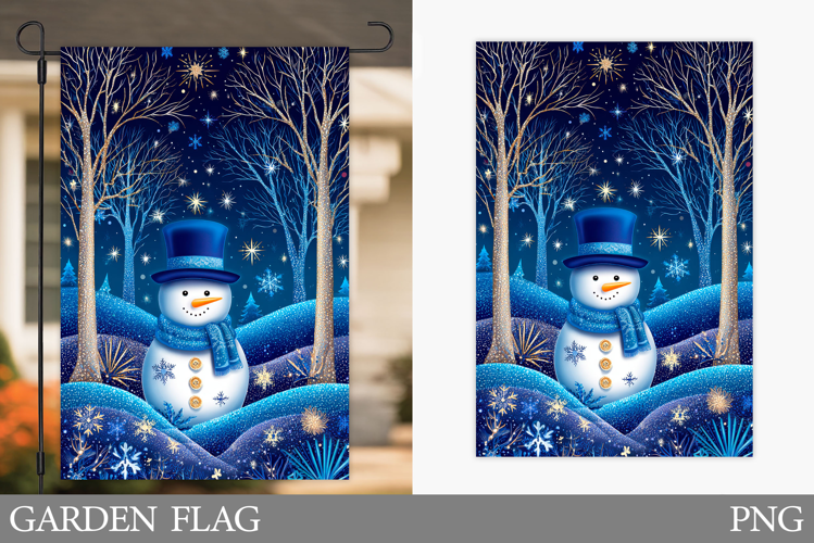 Cute Snowman Garden Flag. Christmas Garden Flag Design