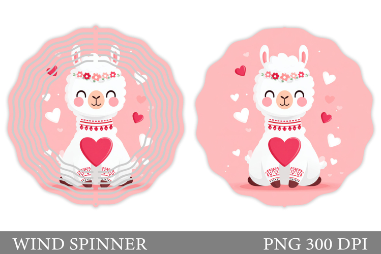 Valentines Lama Wind Spinner. Valentines Wind Spinner Design