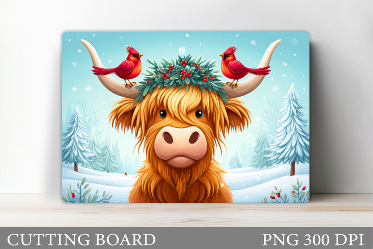 Christmas Cow Cutting Board. Christmas Cutting Board