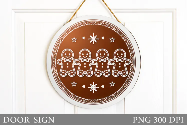 Gingerbread Door Sign Design. Christmas Door Sign