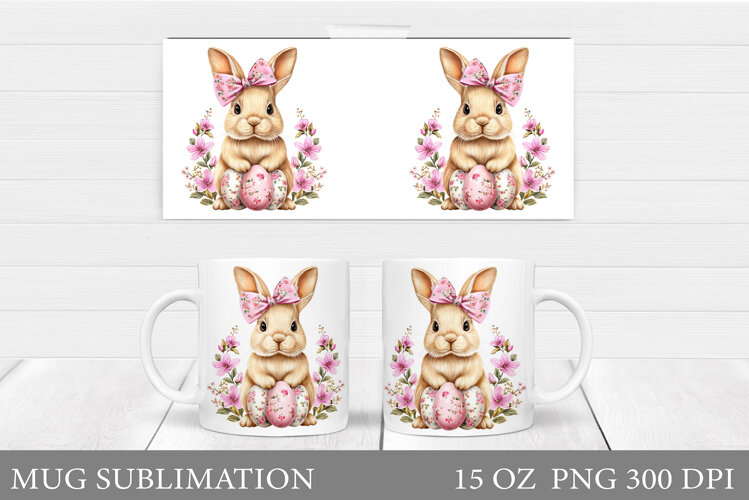 Easter Bunny Mug Design. Easter Mug Wrap Sublimation example image 1