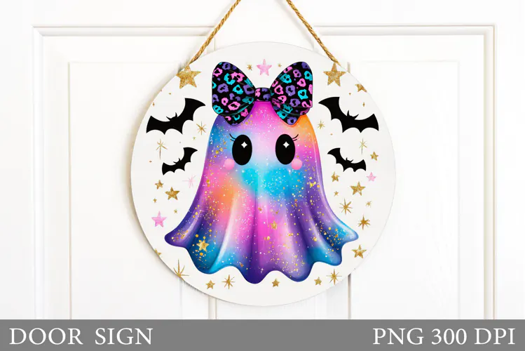 Ghost Door Sign Design. Halloween Door Sign Sublimation
