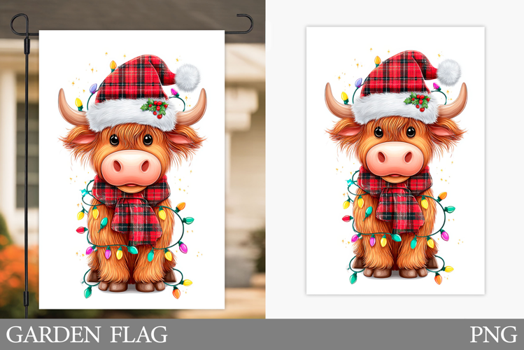 Christmas Cow Garden Flag. Christmas Garden Flag Design