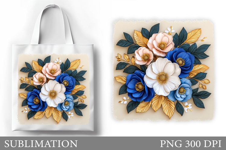 Flowers Tote Bag Sublimation. Flowers Sublimation