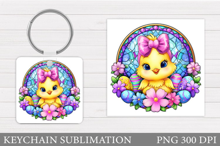 Easter Chick Keychain Design. Easter Keychain Sublimation